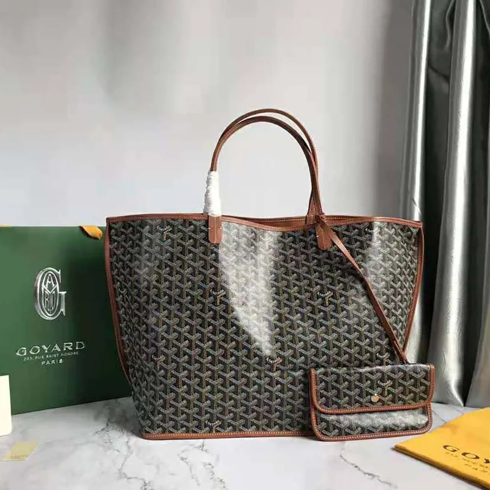 Goyard Sac Saint Louis GM in Goyardine Canvas & Chevroches Calfskin for Women in Brown