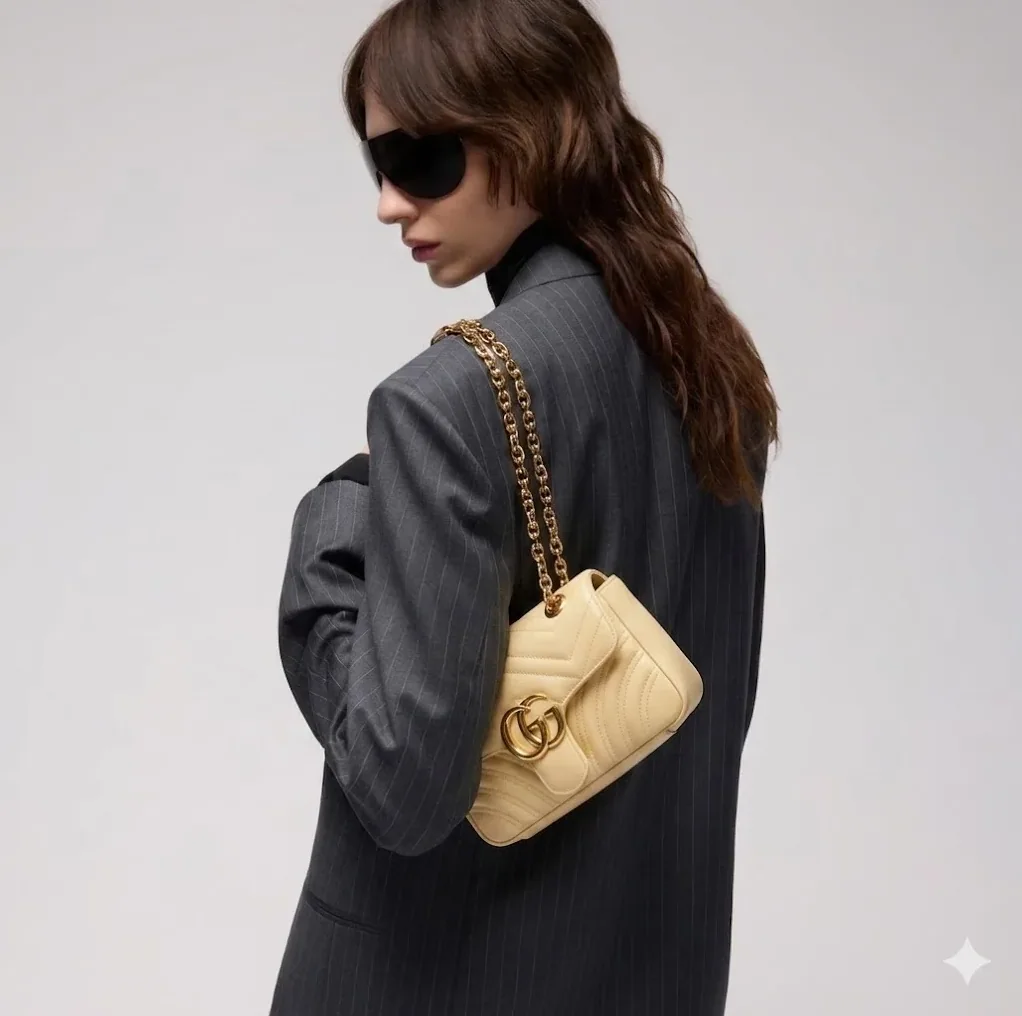 Gucci Marmont Small Shoulder Bag in Light Yellow Gold Hardware Gucci Marmont Small Shoulder Bag in Light Yellow Gold Hardware