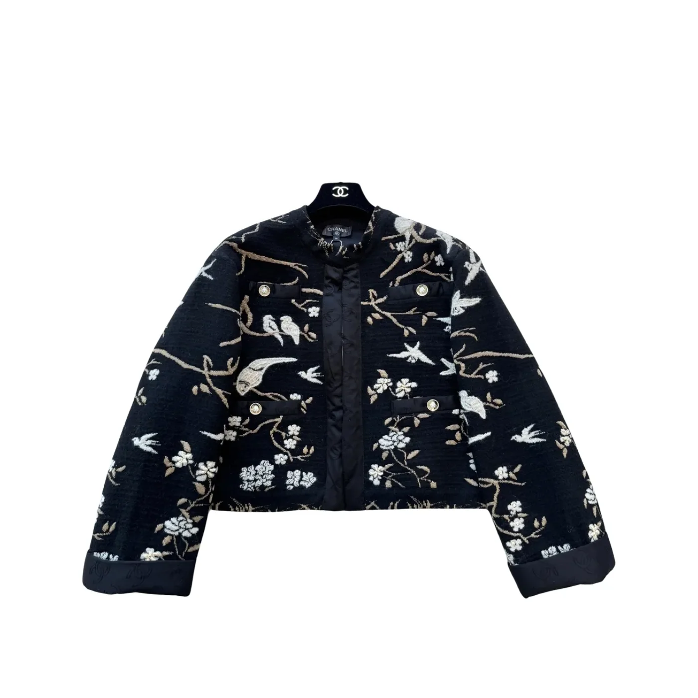 Chanel Cropped Jacket Black Chanel Cropped Jacket Black