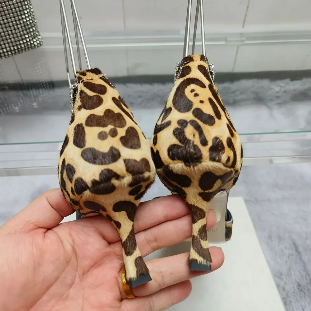 Jimmy Choo Stevie 50 Natural Leopard Print Pony Pumps for Women