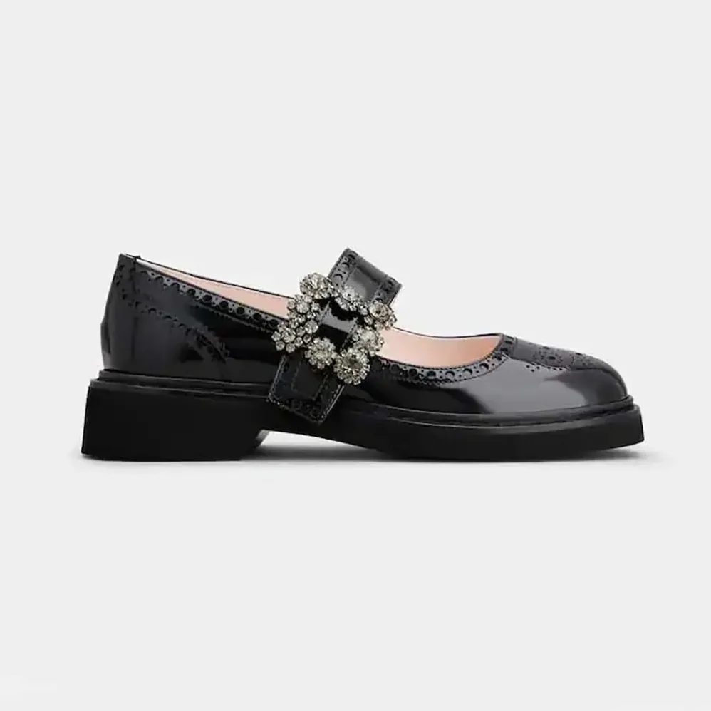 Roger Vivier Viv' Rangers Mary Janes in Leather for Women in Black Roger Vivier Viv' Rangers Mary Janes in Leather for Women in Black