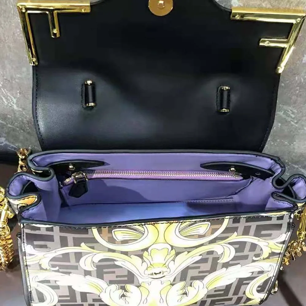 Fendi Fendace La Medusa Medium Handbag for Women in Black