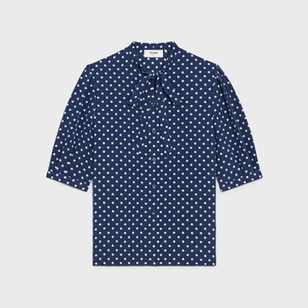 Celine Blouse with Bow in Crepe DE Chine for Women