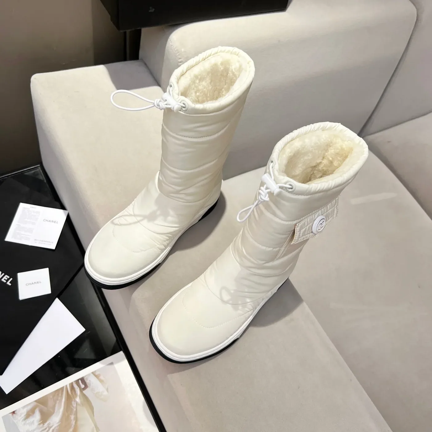 Chanel Short Boots White Chanel Short Boots White