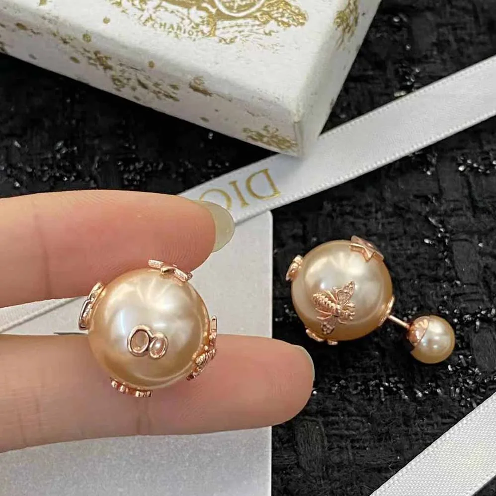 Dior Dior Tribales Earrings Pink-Finish Metal with Pink Resin Pearls and a Pink Crystal for Women