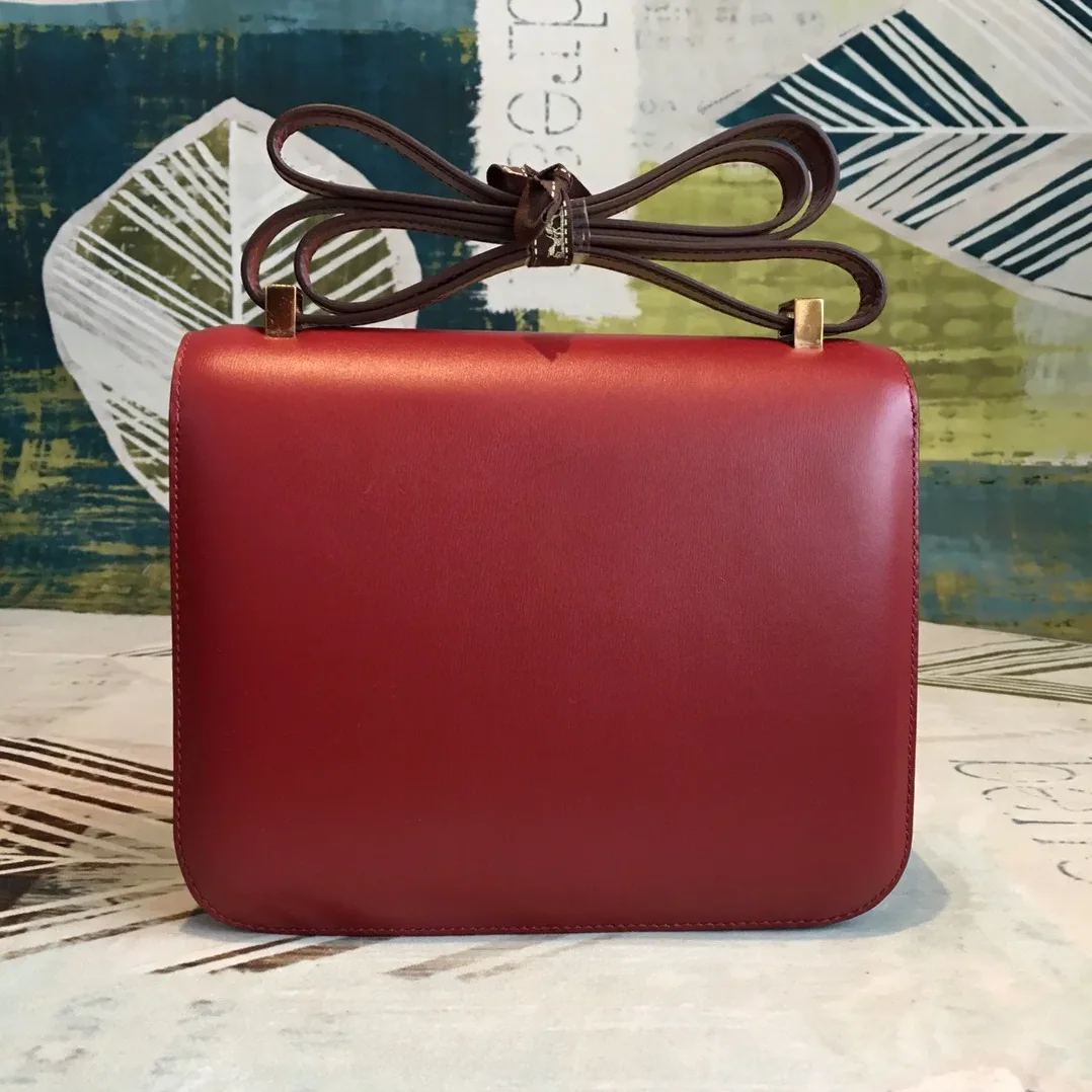 Hermes Constance 24 Crossbody Bag / Burgundy Swift Leather Gold Hardware Hermes Constance 24 Crossbody Bag / Burgundy Swift Leather Gold Hardware