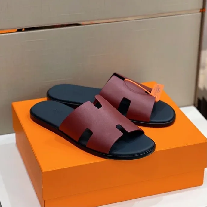 Hermes Izmir Sandals Purple in Dark Blue