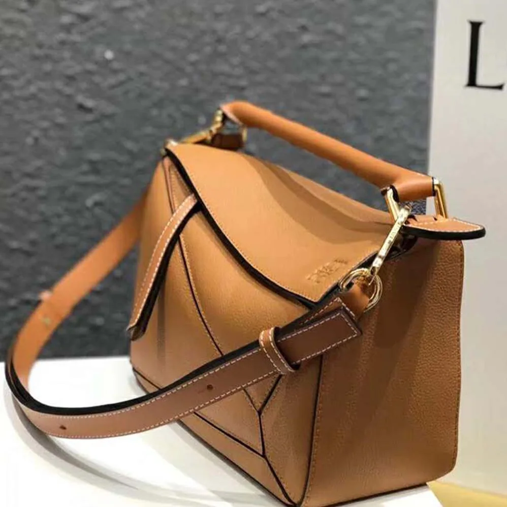 Loewe Puzzle Small Bag in Classic Calf Leather for Women in Brown