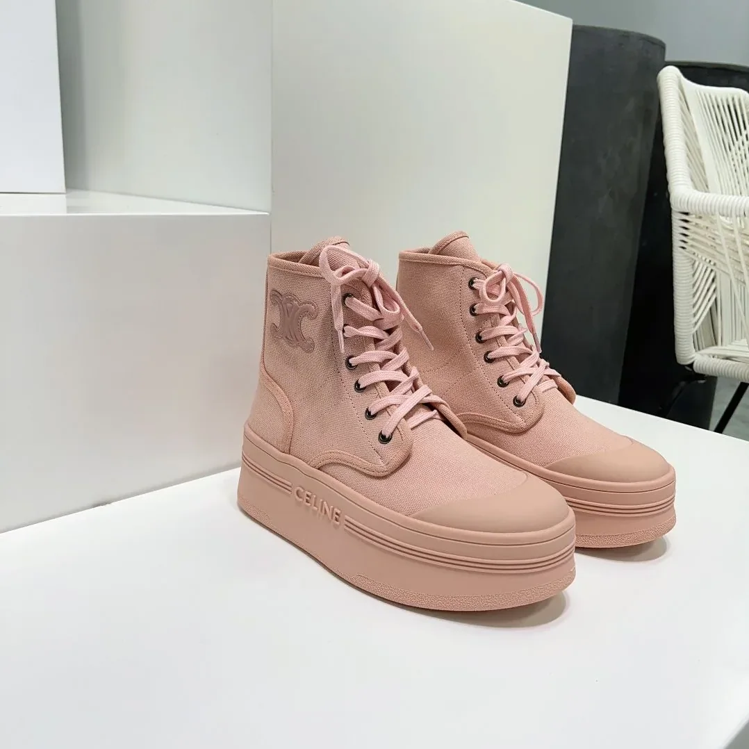 Celine Block With Triomphe Patch In Canvas Light Pink Celine Block With Triomphe Patch In Canvas Light Pink