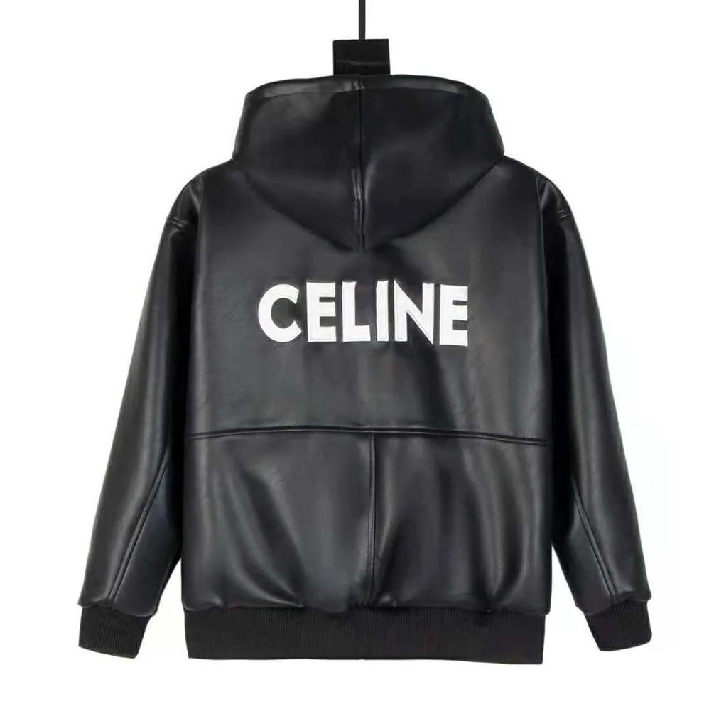 Celine Oversized Blouson Jacket in Calfskin for Women in Black
