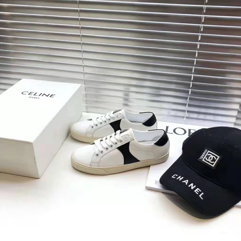 Celine Celine Triomphe Low Lace Up Sneaker Calfskin for Women in White