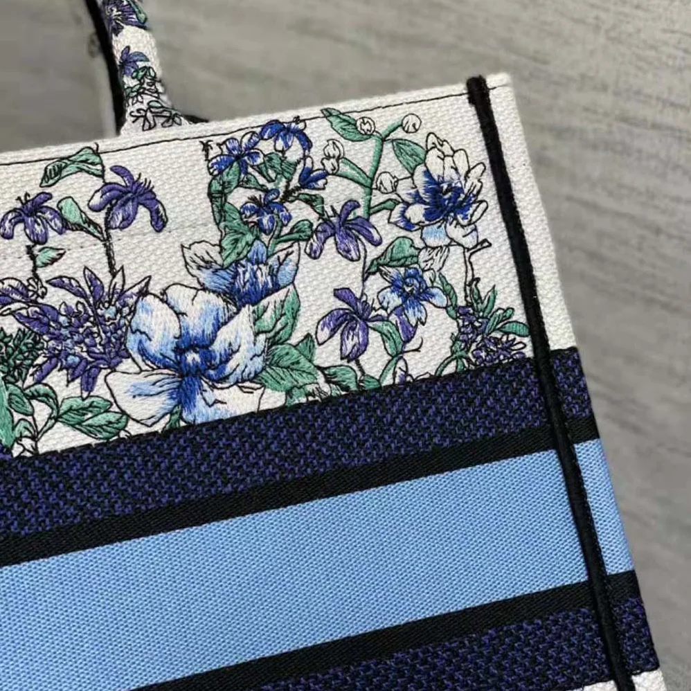 Dior Medium Dior Book Tote White Multicolor Flowers Constellation Embroidery for Women