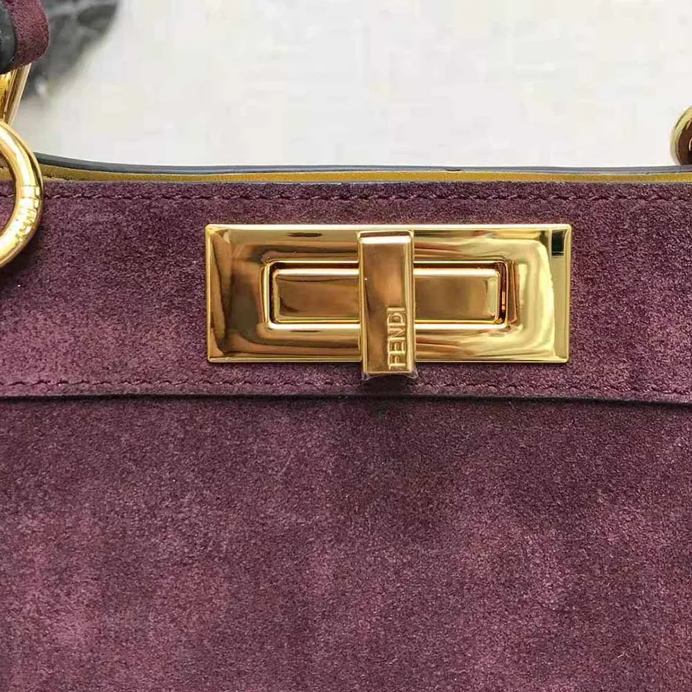 Fendi Medium Peekaboo I See U Brown Suede Bag for Women