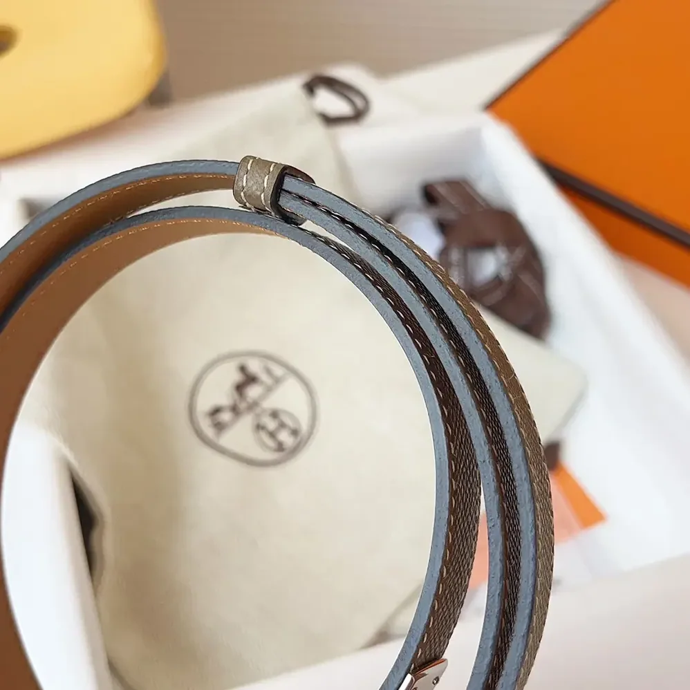 Hermes Kelly 18 Belt for Women in Grey