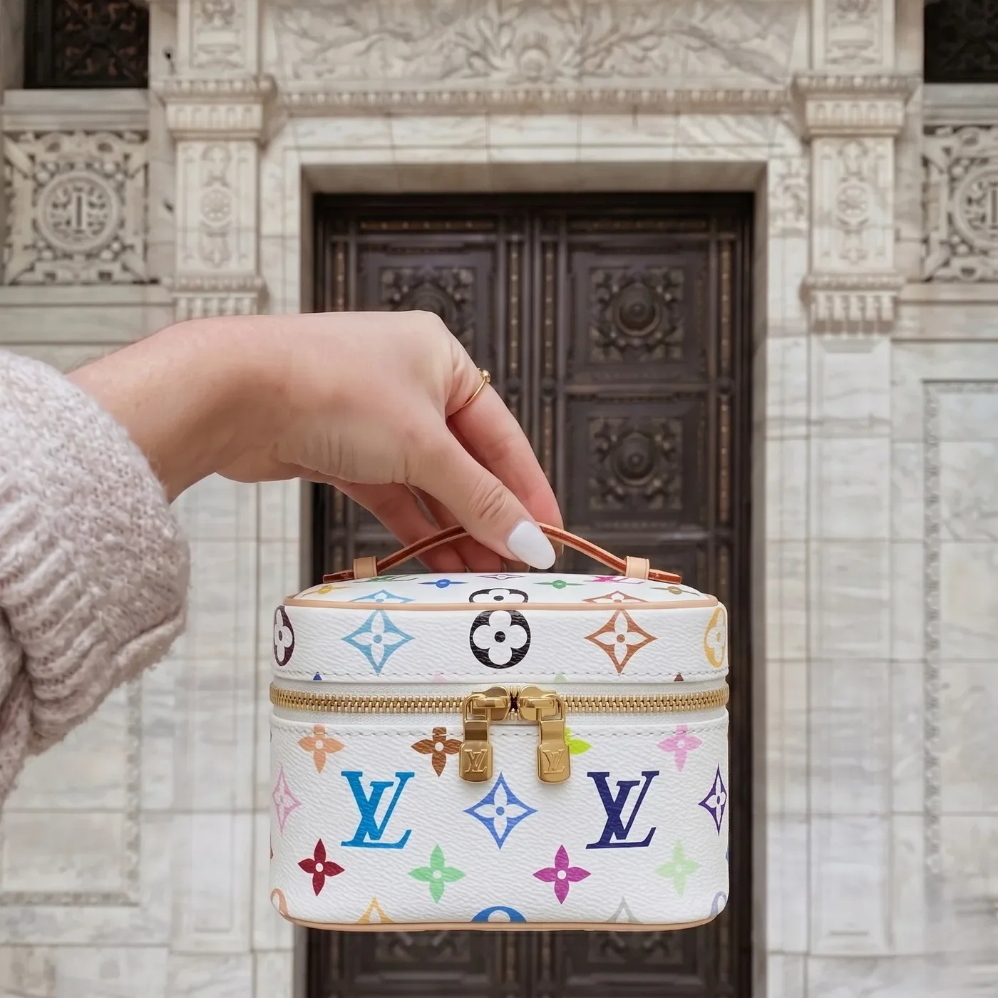 Louis Vuitton LV x TM Nice Nano Handbag in Multicolored Gold Hardware