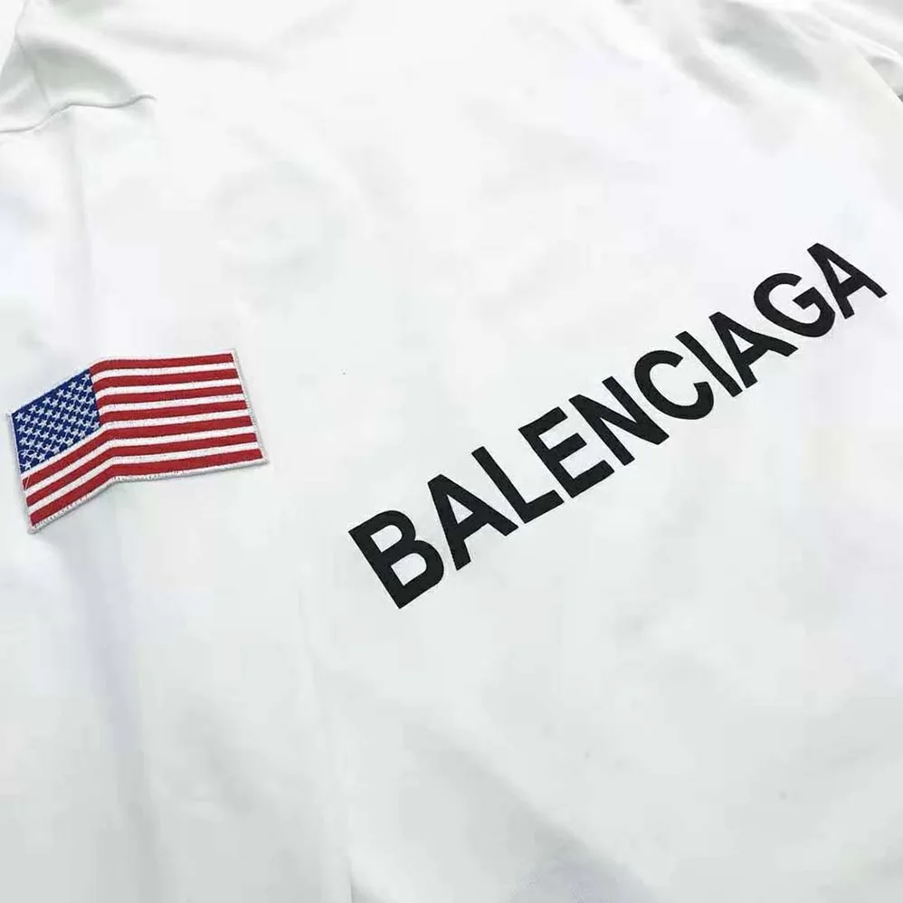 Balenciaga Space Long Sleeve T-Shirt in White and Black Vintage Jersey for Women
