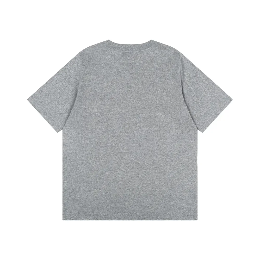 Dior T-Shirt with Horse Embroidery Relaxed Fit Gray Cotton Jersey for Men Dior T-Shirt with Horse Embroidery Relaxed Fit Gray Cotton Jersey for Men