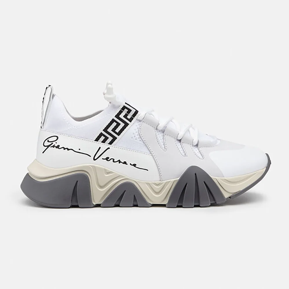 Versace Squalo Knit Sneakers for Women in White