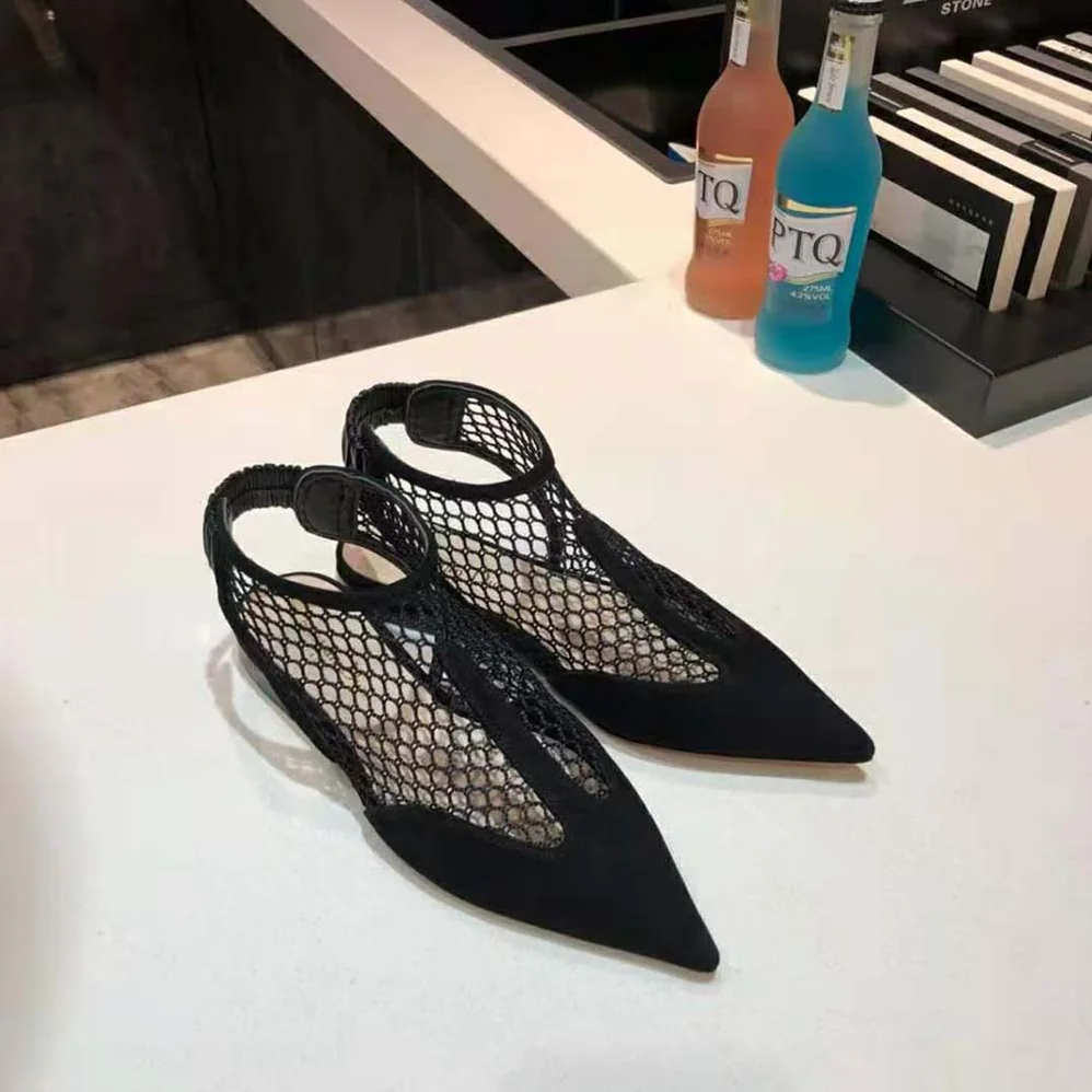 Dior Dior-I Ballerina Flat Black Suede Calfskin Mesh for Women