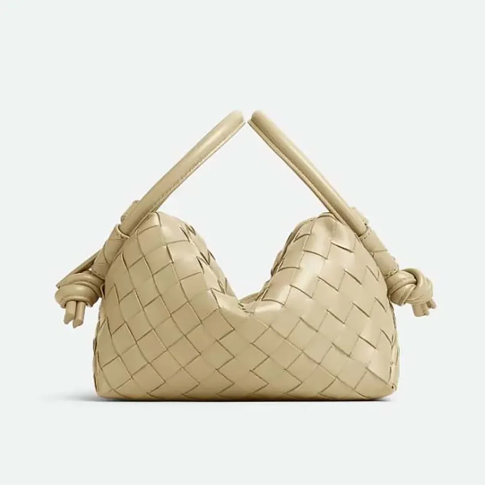 Bottega Veneta Top Handle Loop in Intrecciato Leather for Women in Light Beige