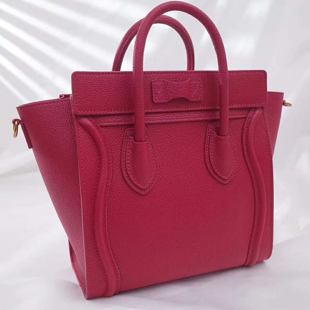 Celine Nano Luggage Bag in Drummed Calfskin for Women in Rose Celine Nano Luggage Bag in Drummed Calfskin for Women in Rose