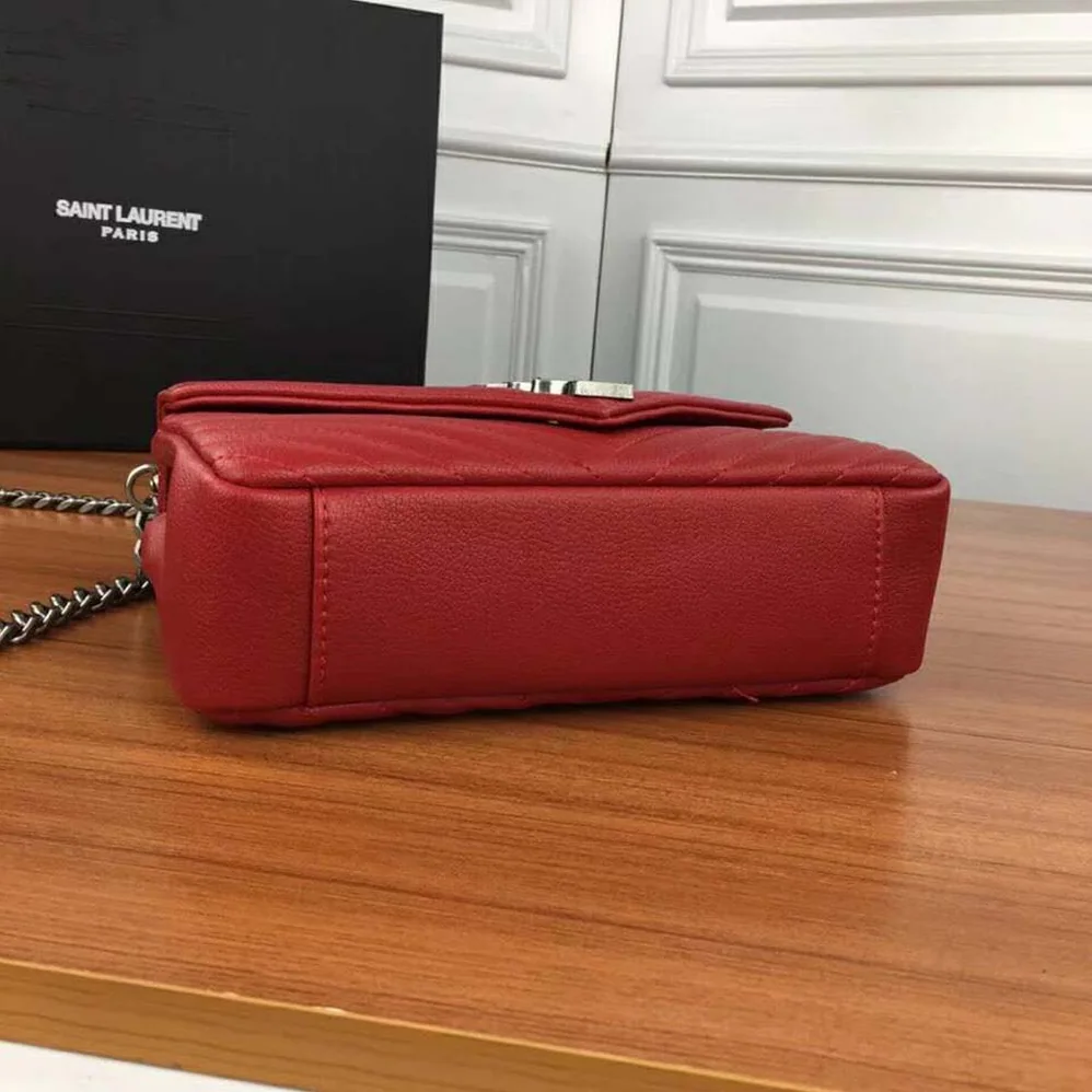 Saint Laurent YSL College Medium In Matelasse Leather for Women in Red Saint Laurent YSL College Medium In Matelasse Leather for Women in Red