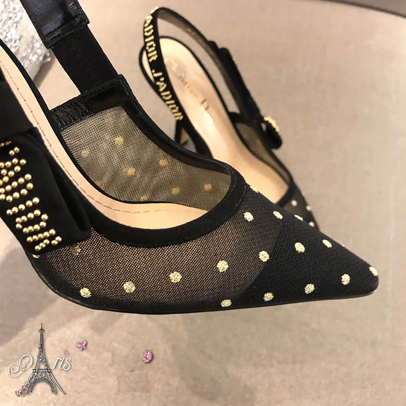 Dior J'adior High-Heeled Gold-Tone Dotted Swiss 100mm Heel for Women Dior J'adior High-Heeled Gold-Tone Dotted Swiss 100mm Heel for Women