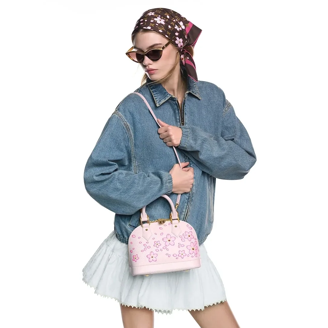 Louis Vuitton LV x TM Alma BB Top Handle Bag in Pink Gold Hardware