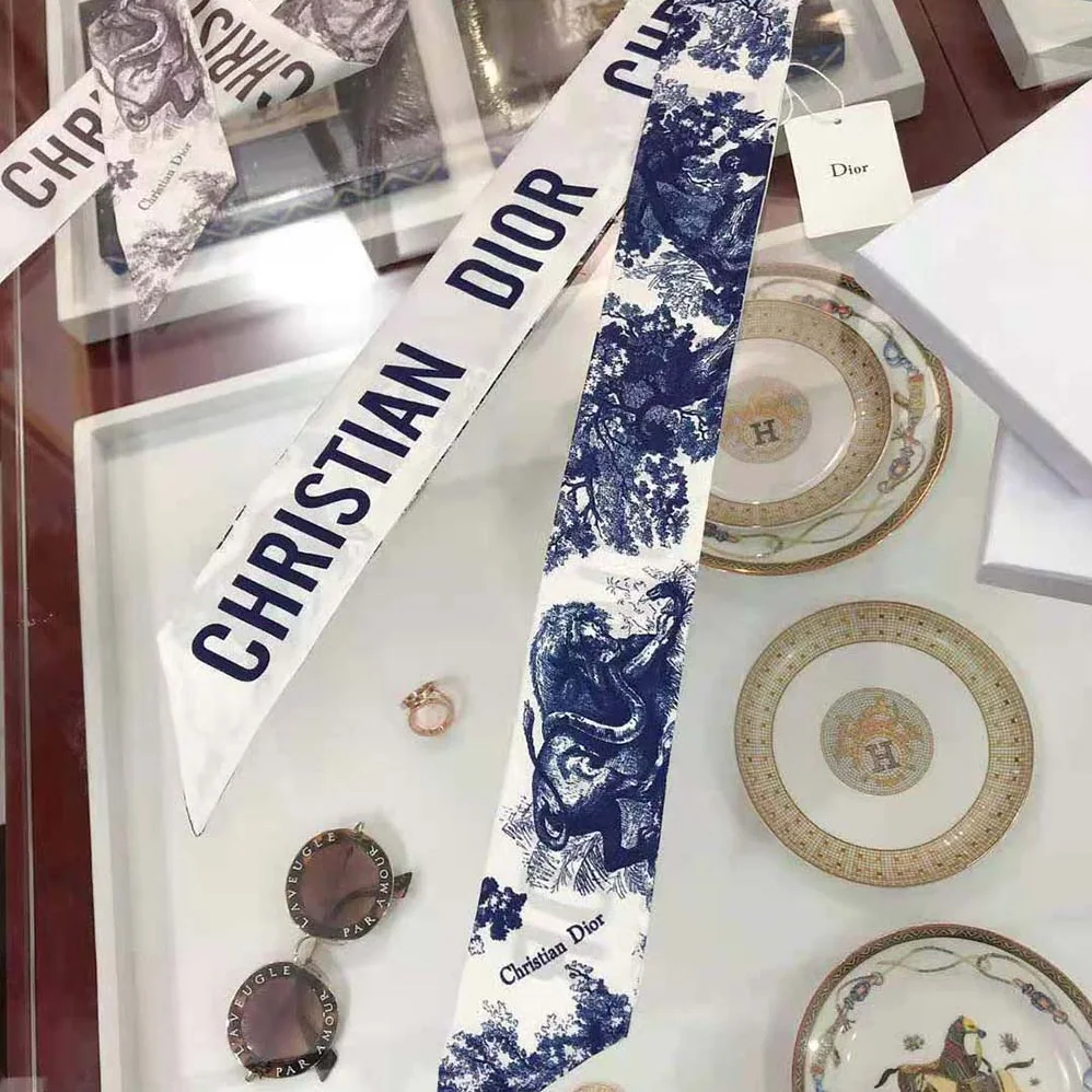 Dior Toile DE Jouy Mitzah Scarf Silk Twill for Women in Blue Dior Toile DE Jouy Mitzah Scarf Silk Twill for Women in Blue