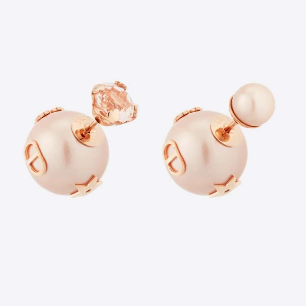 Dior Dior Tribales Earrings Pink-Finish Metal with Pink Resin Pearls and a Pink Crystal for Women