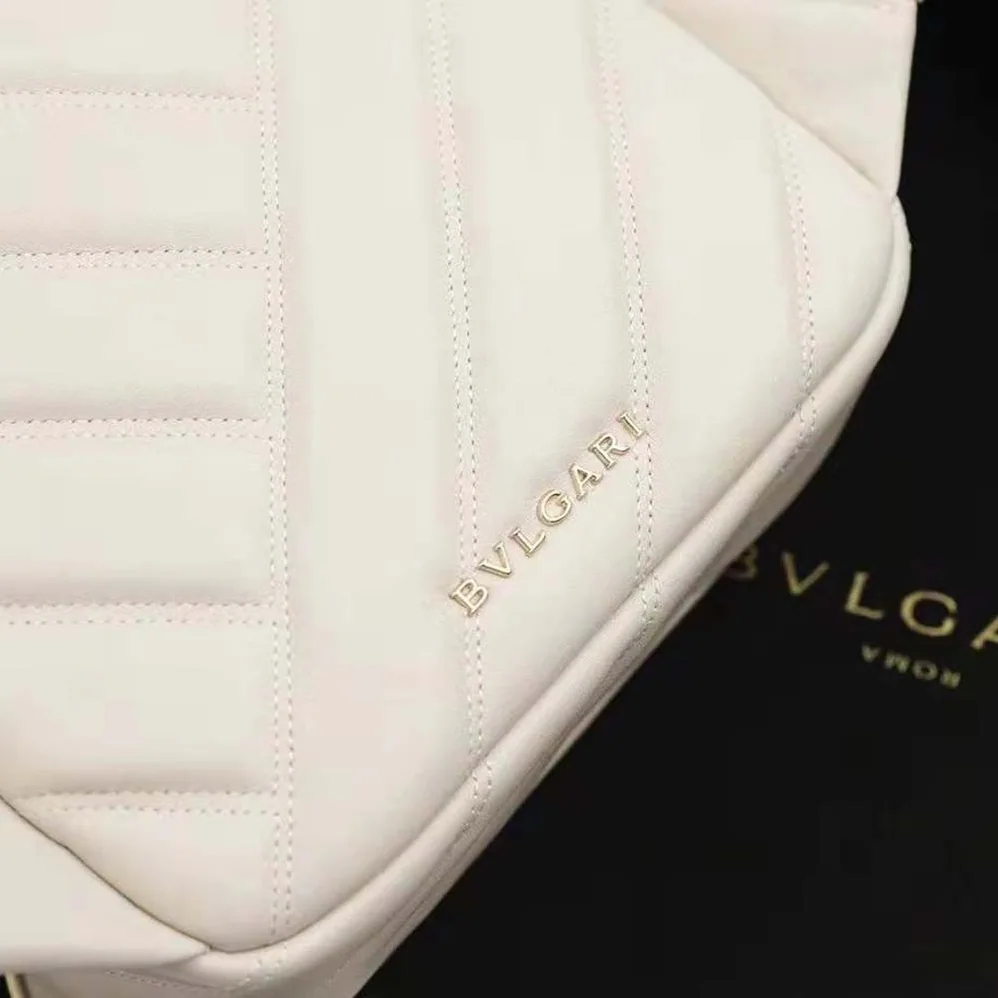 Bvlgari Serpenti Cabochon Backpack in White Agate Calf Leather for Women