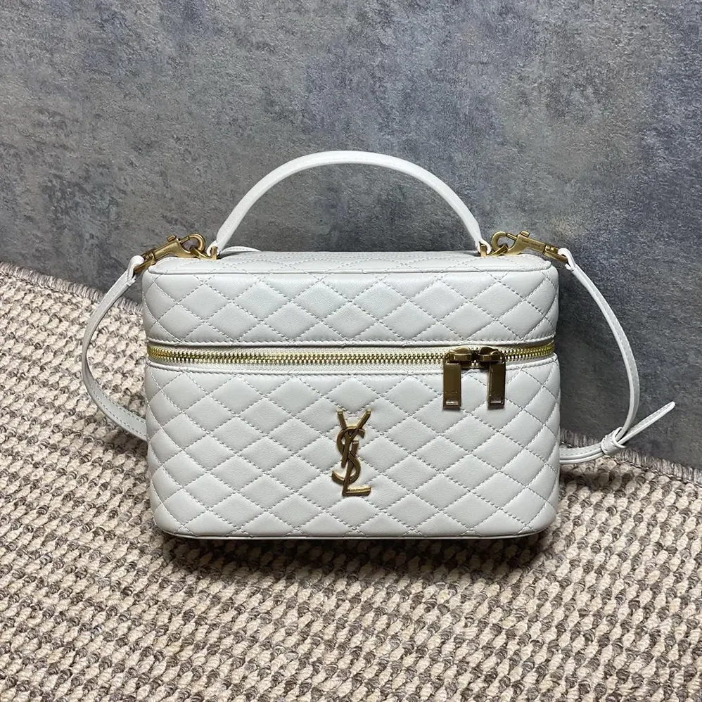Saint Laurent YSL Gaby Large Vanity Bag In Lambskin for Women in White
