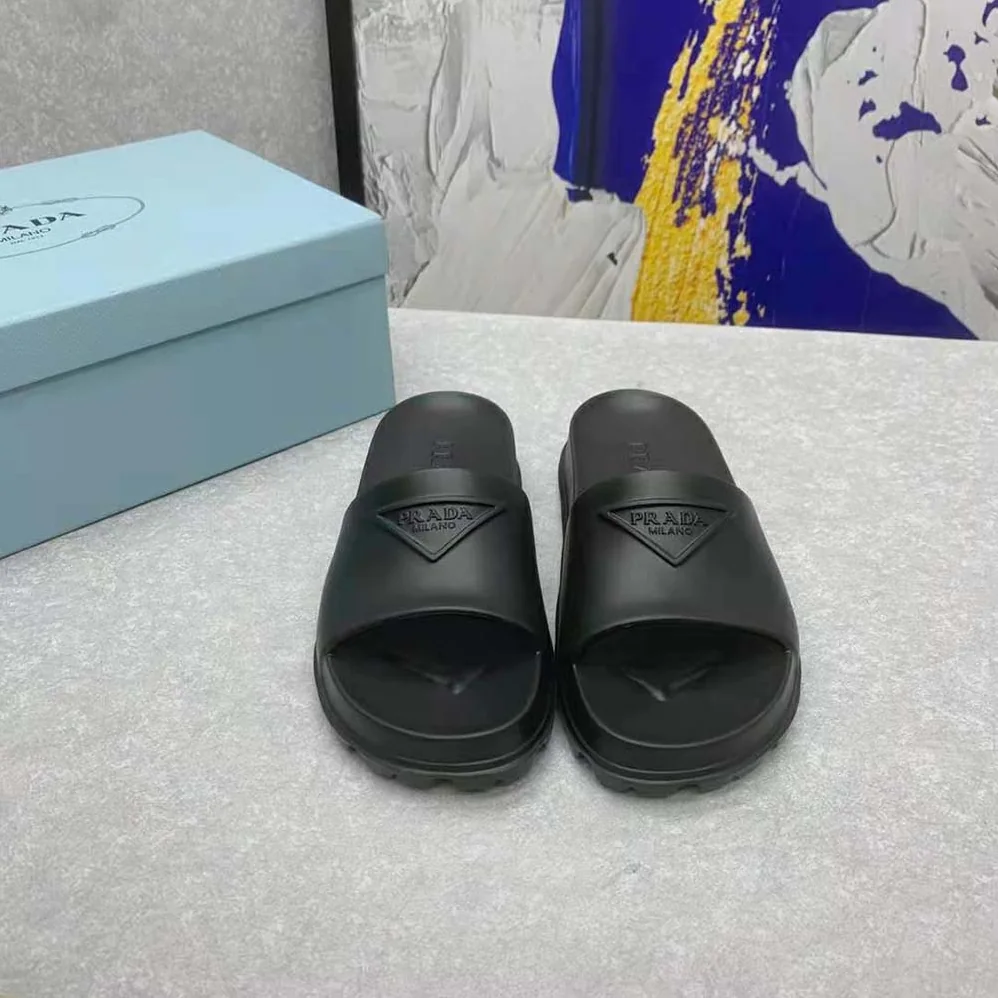 Prada Rubber Slides In 20 mm Heel Height for Women in Black