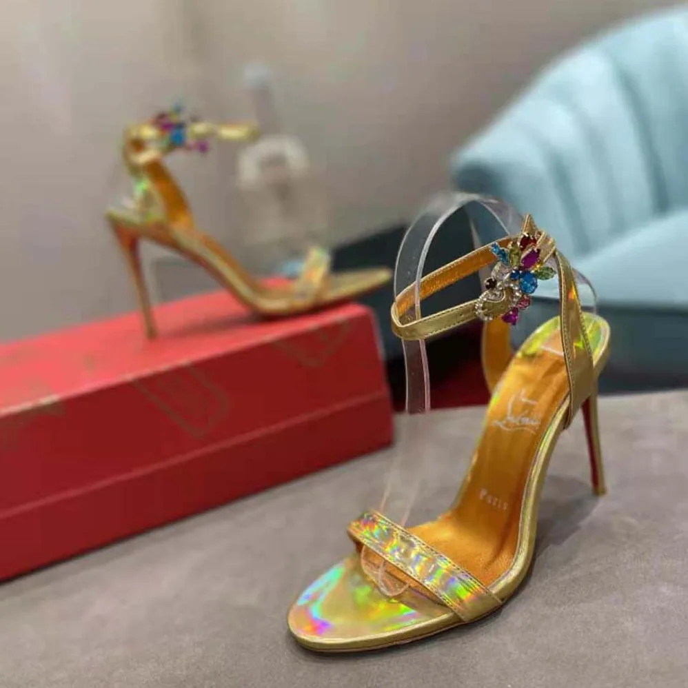 Christian Louboutin Goldie Joli 100 mm Heel Height for Women in Yellow Christian Louboutin Goldie Joli 100 mm Heel Height for Women in Yellow