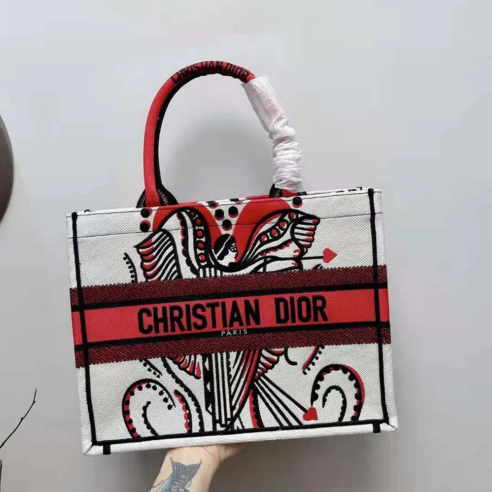 Dior Medium Dior Book Tote Latte Multicolor Cupidon Embroidery for Women Dior Medium Dior Book Tote Latte Multicolor Cupidon Embroidery for Women