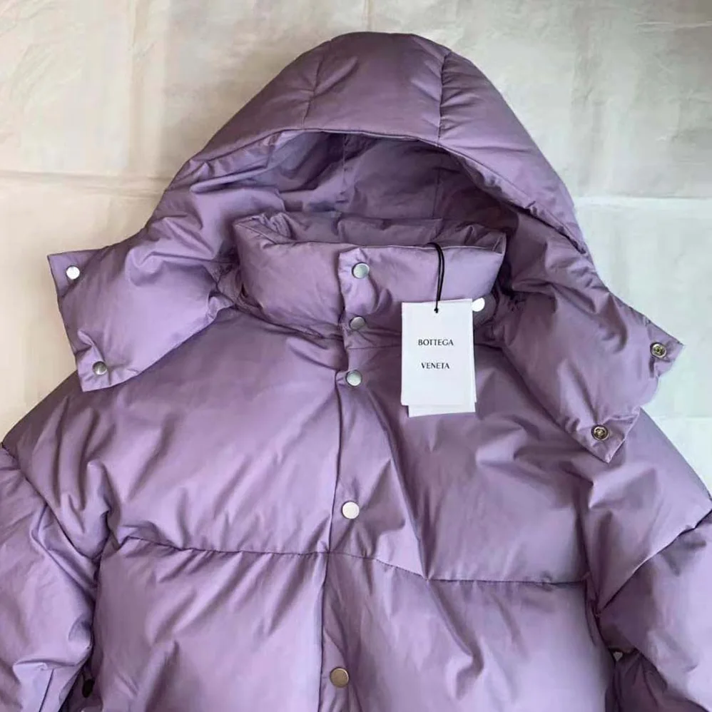 Bottega Veneta Frosted Poplin Puffer Jacket for Women in Purple Bottega Veneta Frosted Poplin Puffer Jacket for Women in Purple