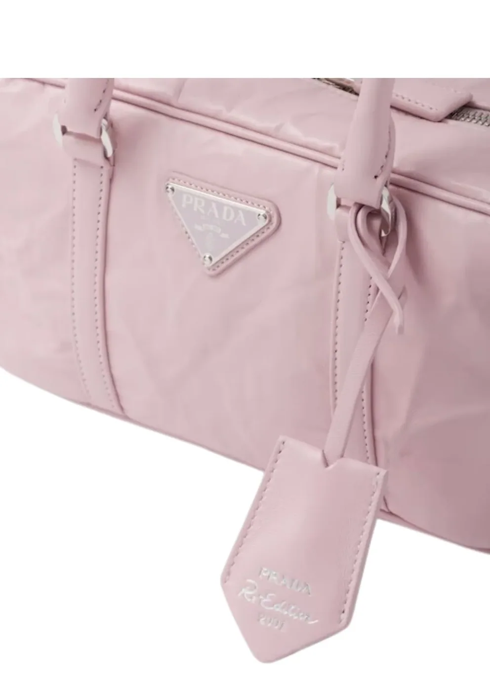 Small Antique Nappa Top Handle Bag Pink 1BB098_UVL_F0E18_V_T2O