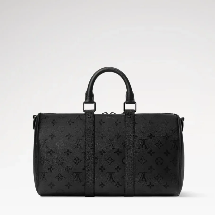 Louis Vuitton Keepall Bandouliere 35 Travel Bag / Black Monogram Midnight Black Hardware