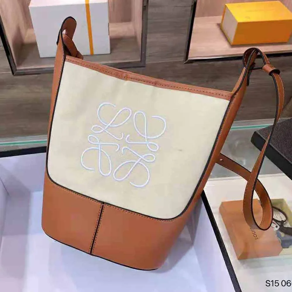 Loewe Small Hobo Bag in Anagram Jacquard and Calfskin for Women