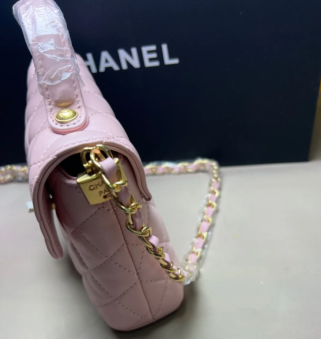 Chanel Small Flap Bag Crossbody in Light Pink Gold Hardware