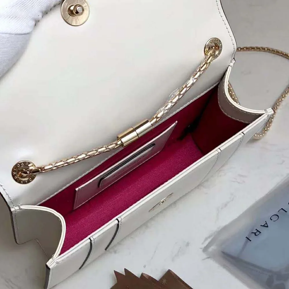 Bvlgari Flap Cover Bag Serpenti Forever in White Calf for Women Bvlgari Flap Cover Bag Serpenti Forever in White Calf for Women