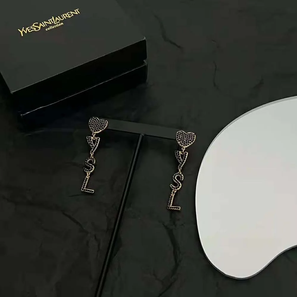Saint Laurent YSL Opyum YSL Heart Earrings in Metal and Crystal for Women Saint Laurent YSL Opyum YSL Heart Earrings in Metal and Crystal for Women
