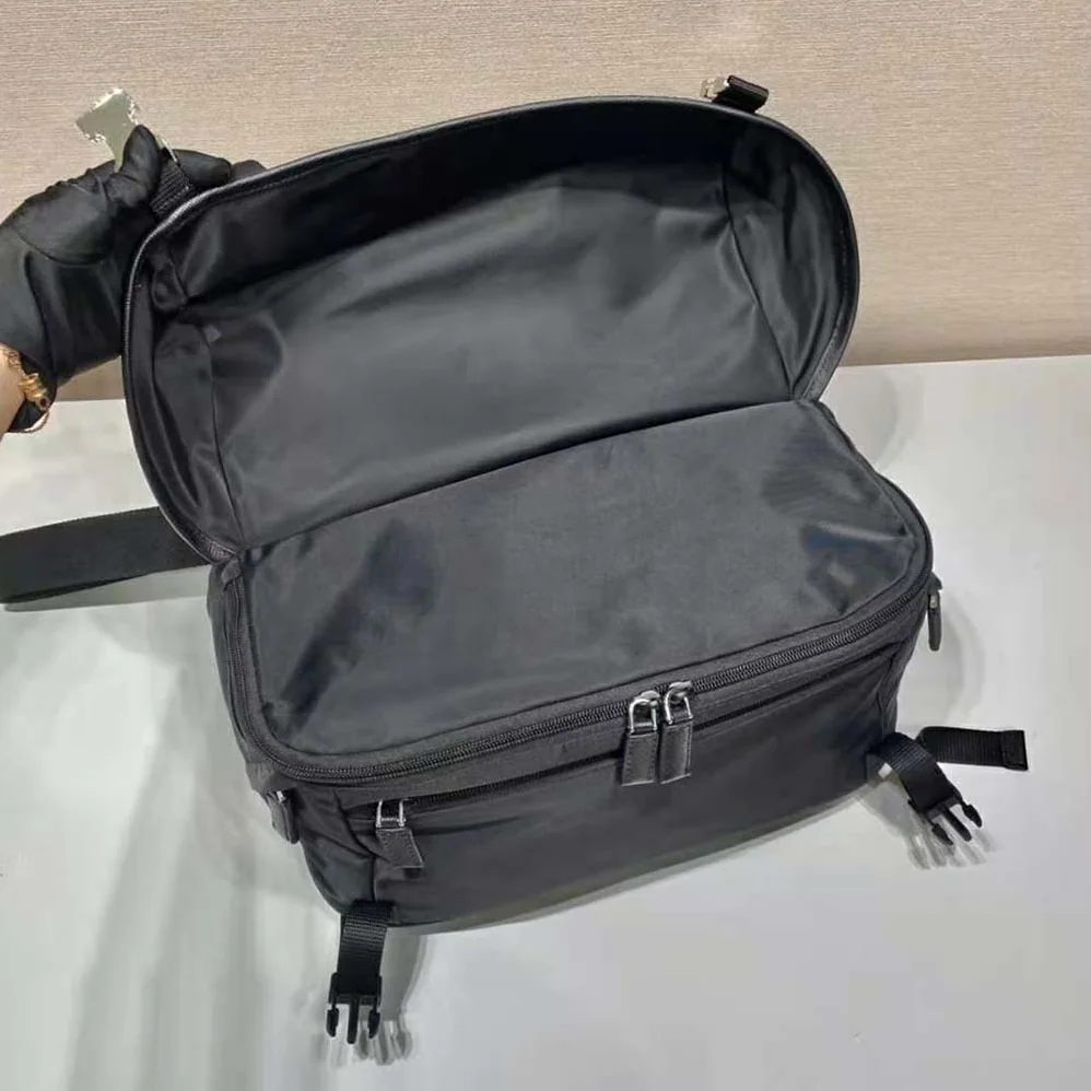 Prada Re-Nylon and Saffiano Leather Shoulder Bag for Unisex in Black