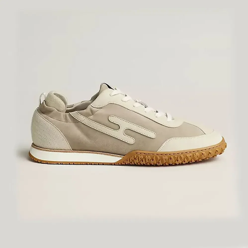 Hermes Jet Sneaker in Technical Canvas and Suede Goatskin for Unisex in Beige Hermes Jet Sneaker in Technical Canvas and Suede Goatskin for Unisex in Beige