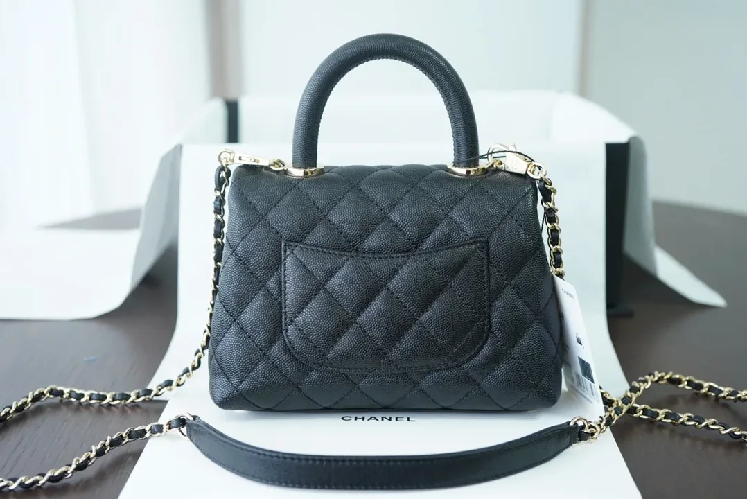 Chanel Classic Mini Flap Coco bag Top Handle Black / Chanel Classic Mini Flap Coco bag Top Handle Black /