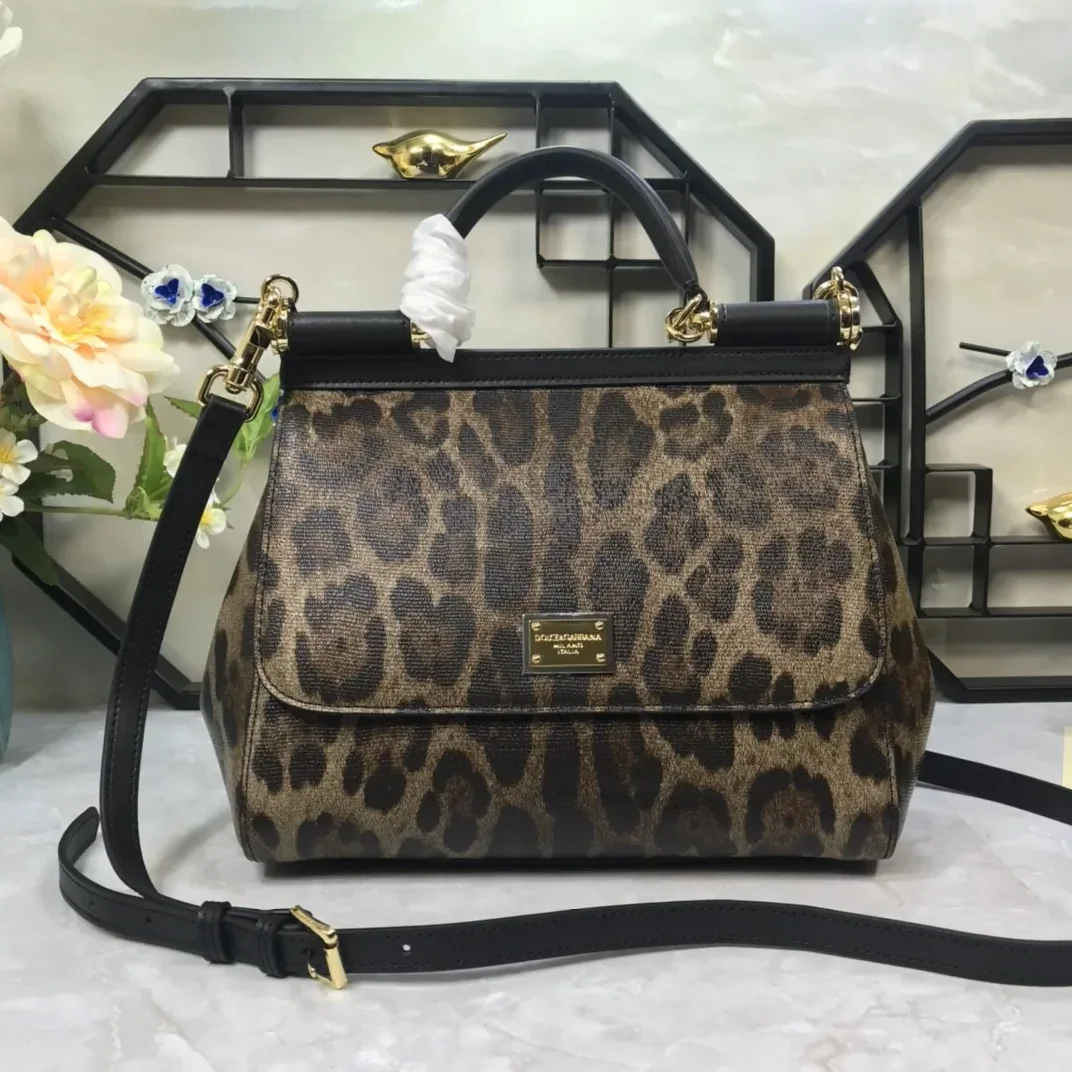 Dolce & Gabbana Leopard Print Medium Sicily Top Handle Bag Muticolour / DG Dolce & Gabbana Leopard Print Medium Sicily Top Handle Bag Muticolour / DG