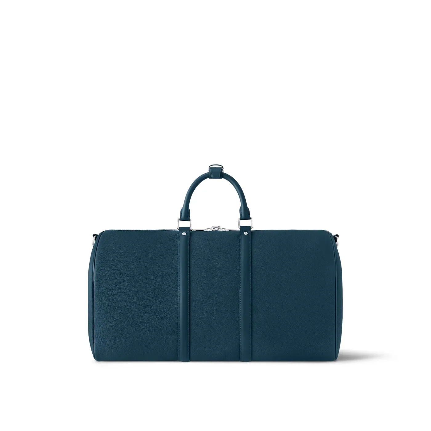 Louis Vuitton Keepall Bandouliere 50 Travel Bag in Dark Blue Silver Hardware