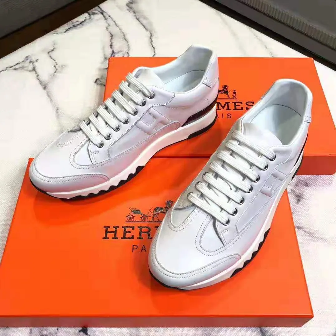 Hermes Trail sneaker in Calfskin for Women in White