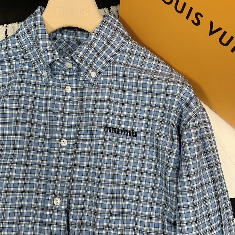 Miu Miu Checked Poplin Shirt for Women