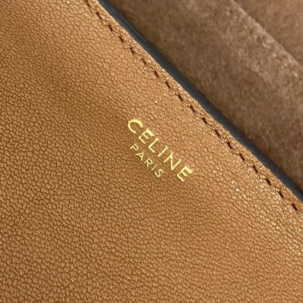 Celine Halfmoon Soft Triomphe Bag in Supple Shiny Lambskin for Women in Brown Celine Halfmoon Soft Triomphe Bag in Supple Shiny Lambskin for Women in Brown